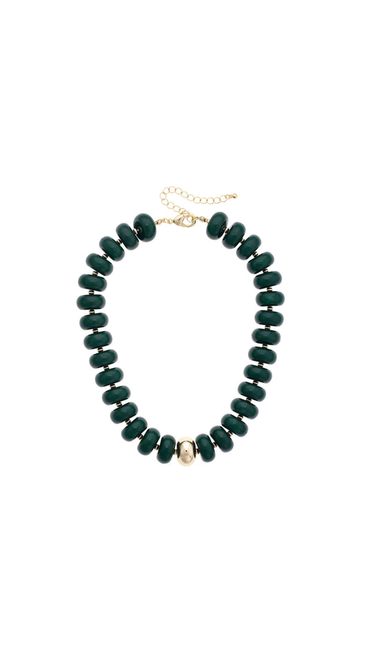 San Sebastián Beaded Resin Necklace: Green