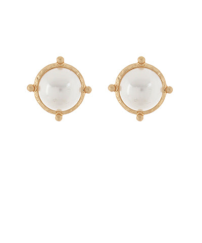 Crawford Dome Earrings, Pearl