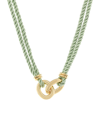 Marina Silk Rope Necklace, Mint Green