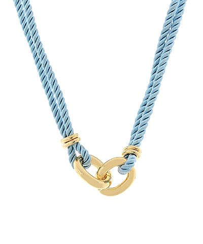 Marina Silk Rope Necklace, Light Blue