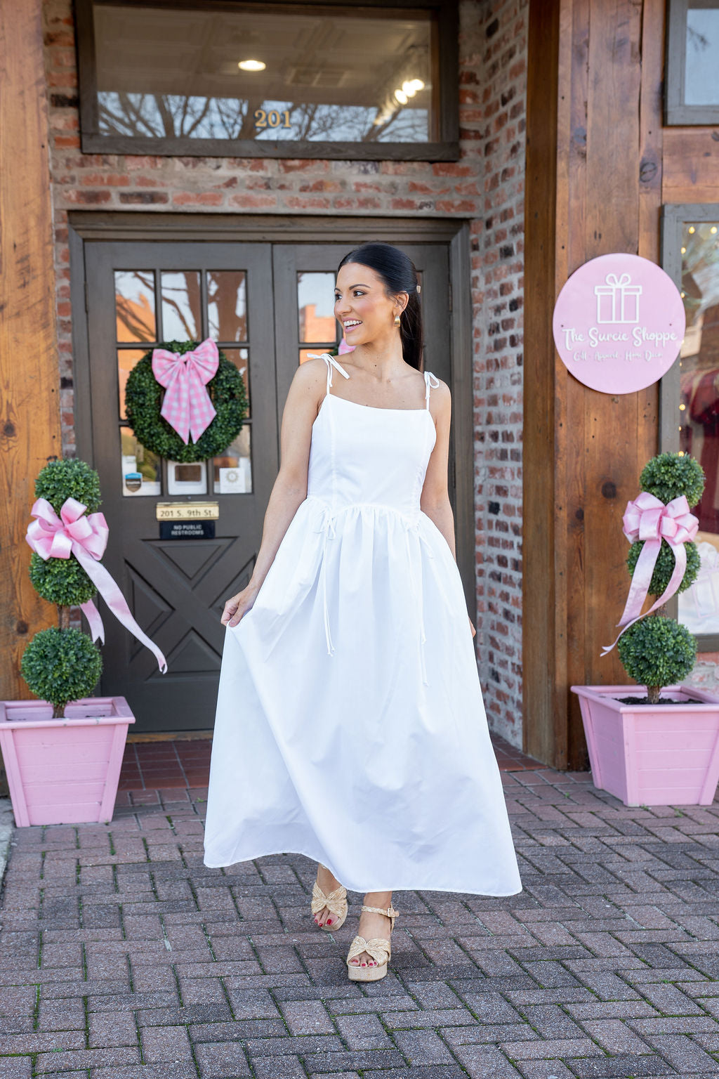 The Darling Detail White Midi Dress