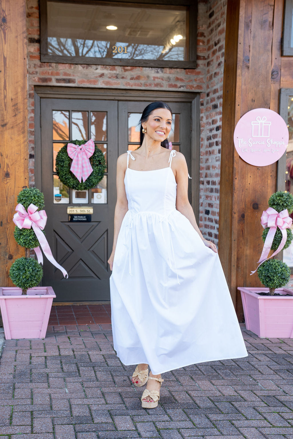 The Darling Detail White Midi Dress