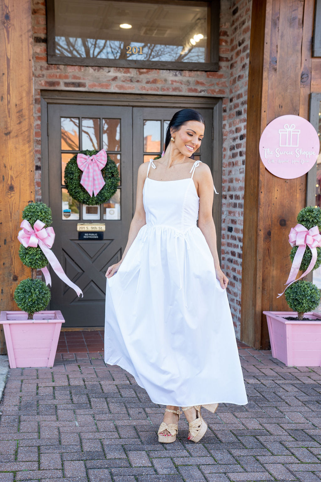 The Darling Detail White Midi Dress