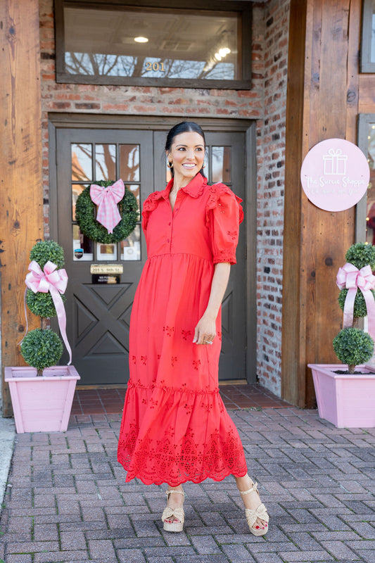 Caught Red Handed Midi Dress