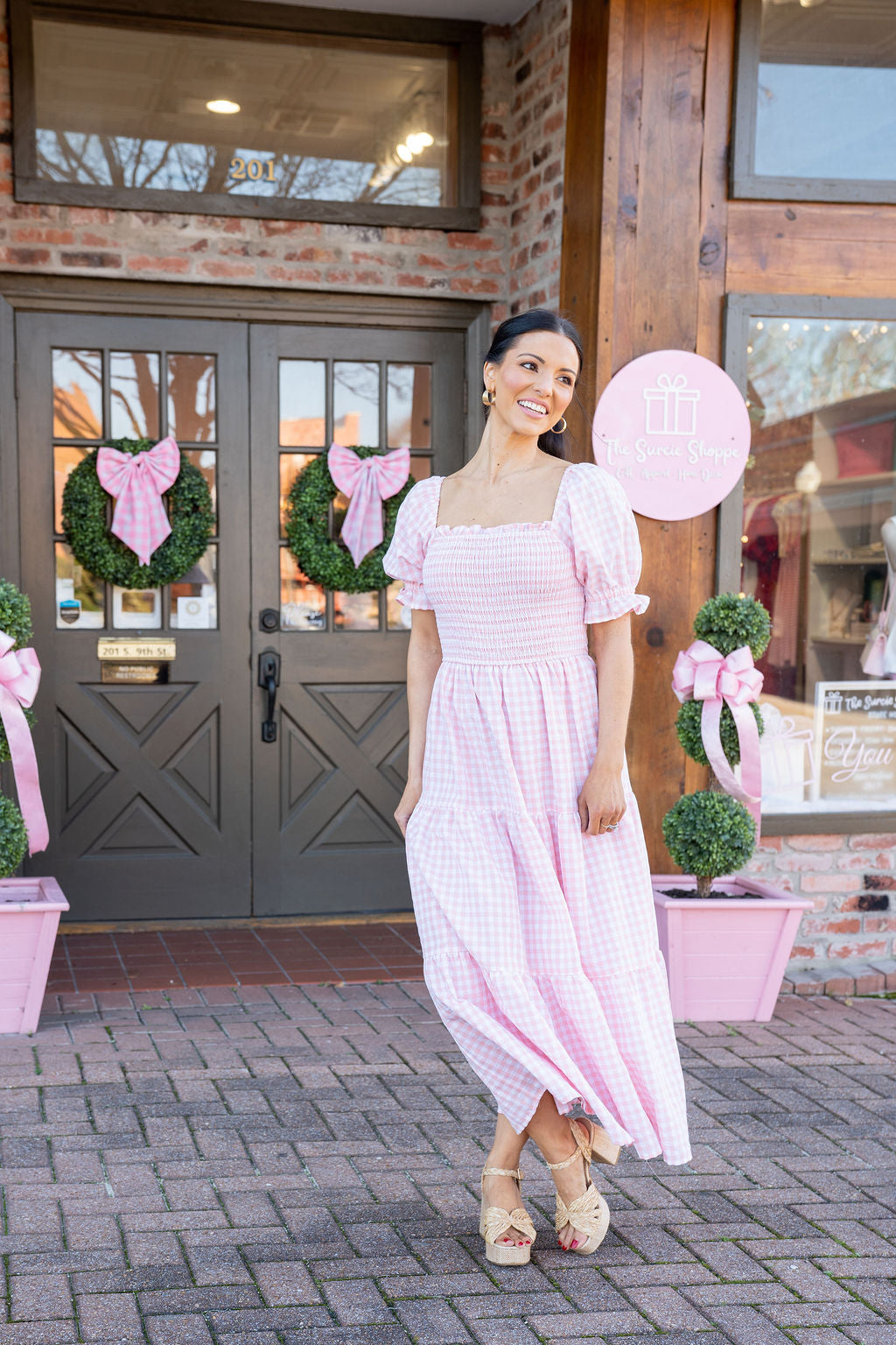 Garden Party Gingham Midi Dress
