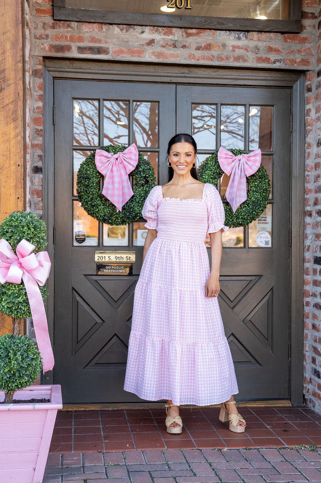Garden Party Gingham Midi Dress
