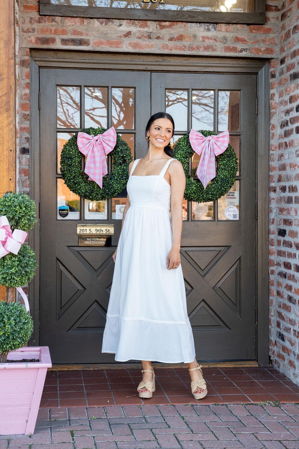 Abigail White Midi Dress