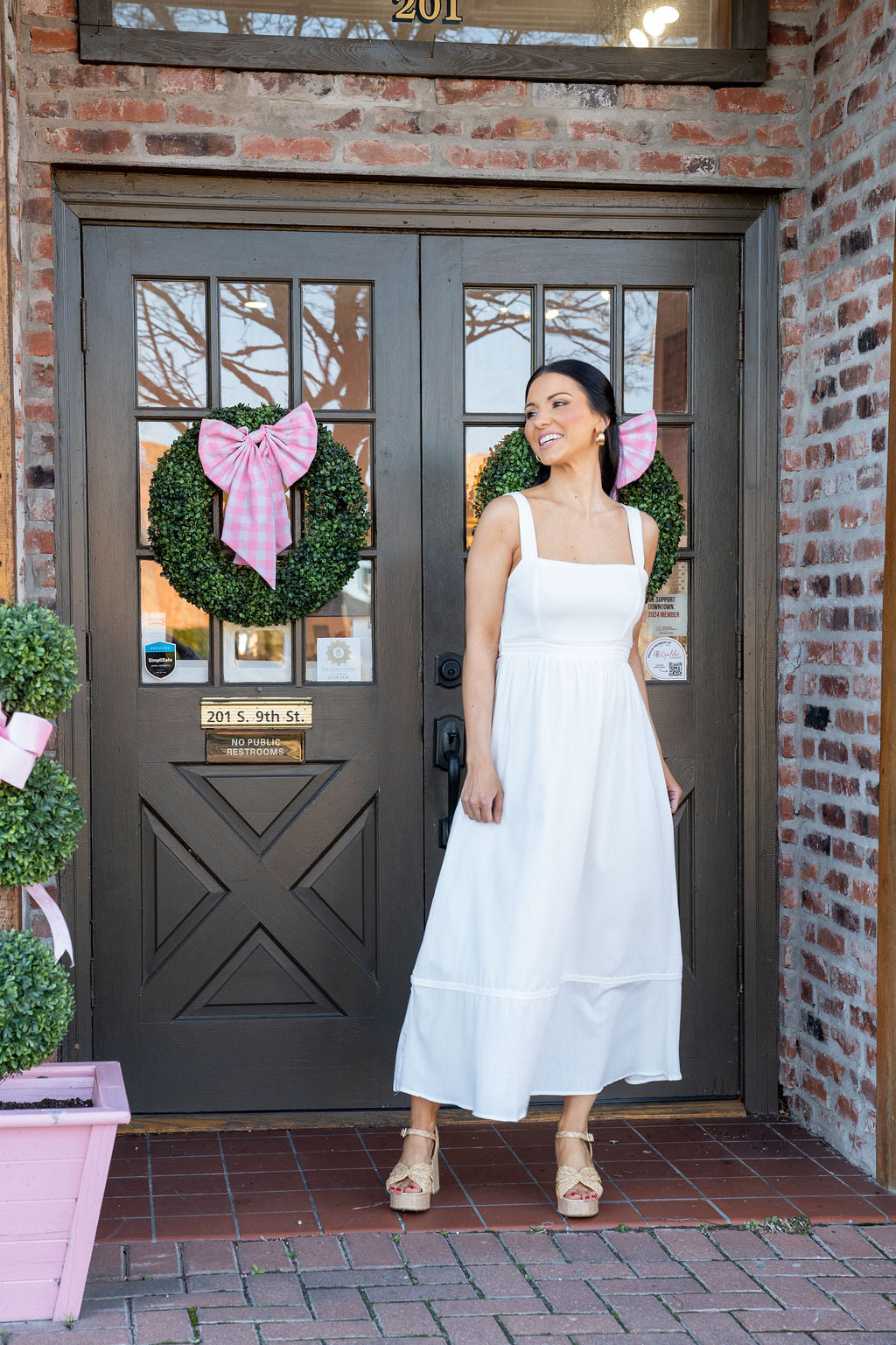 Abigail White Midi Dress