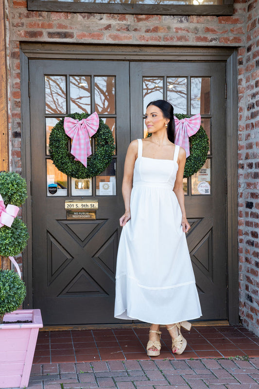 Abigail White Midi Dress