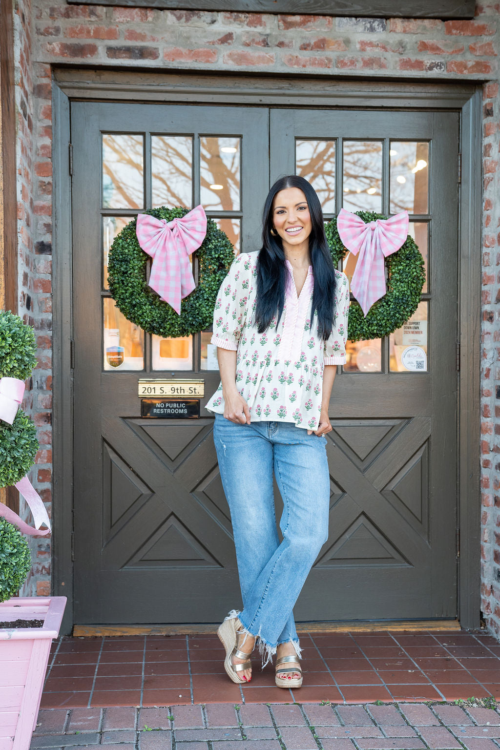 Bloom With Me Pink Floral Cotton Top