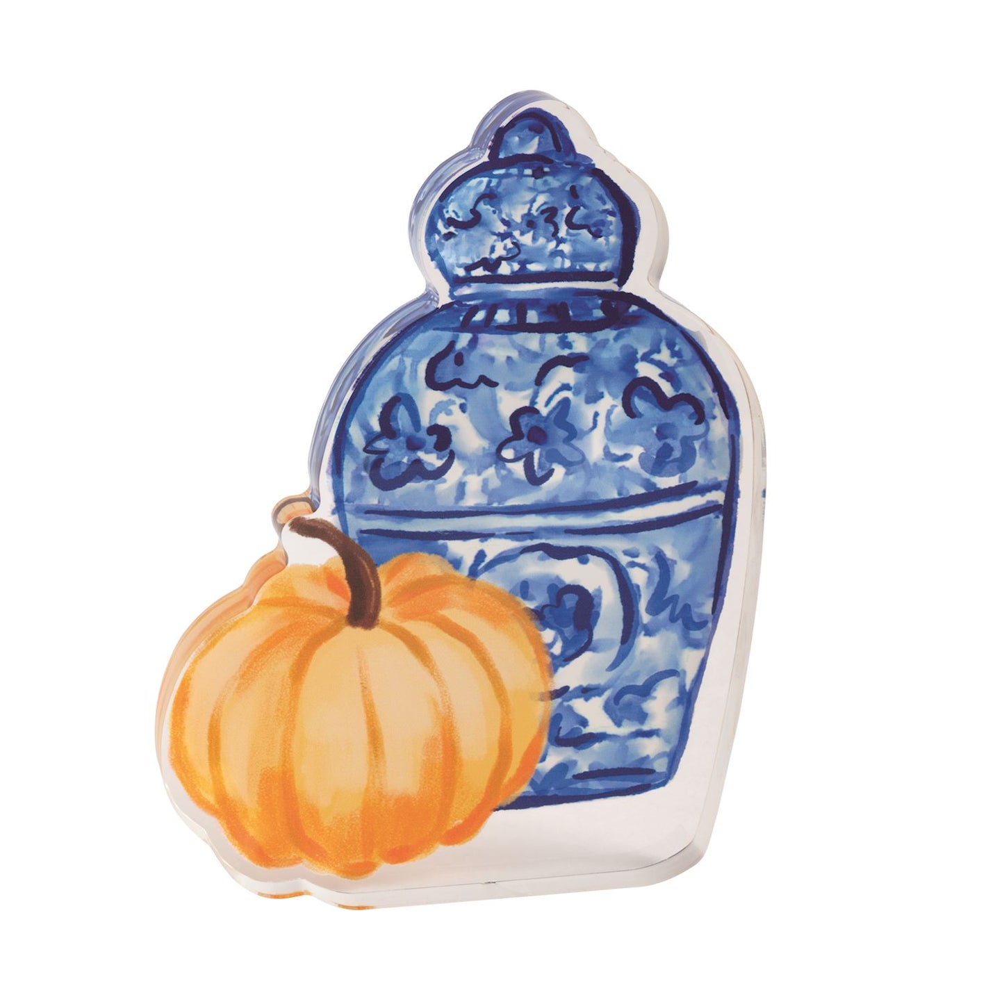 Topiary Jar and Pumpkin Acrylic Sitter
