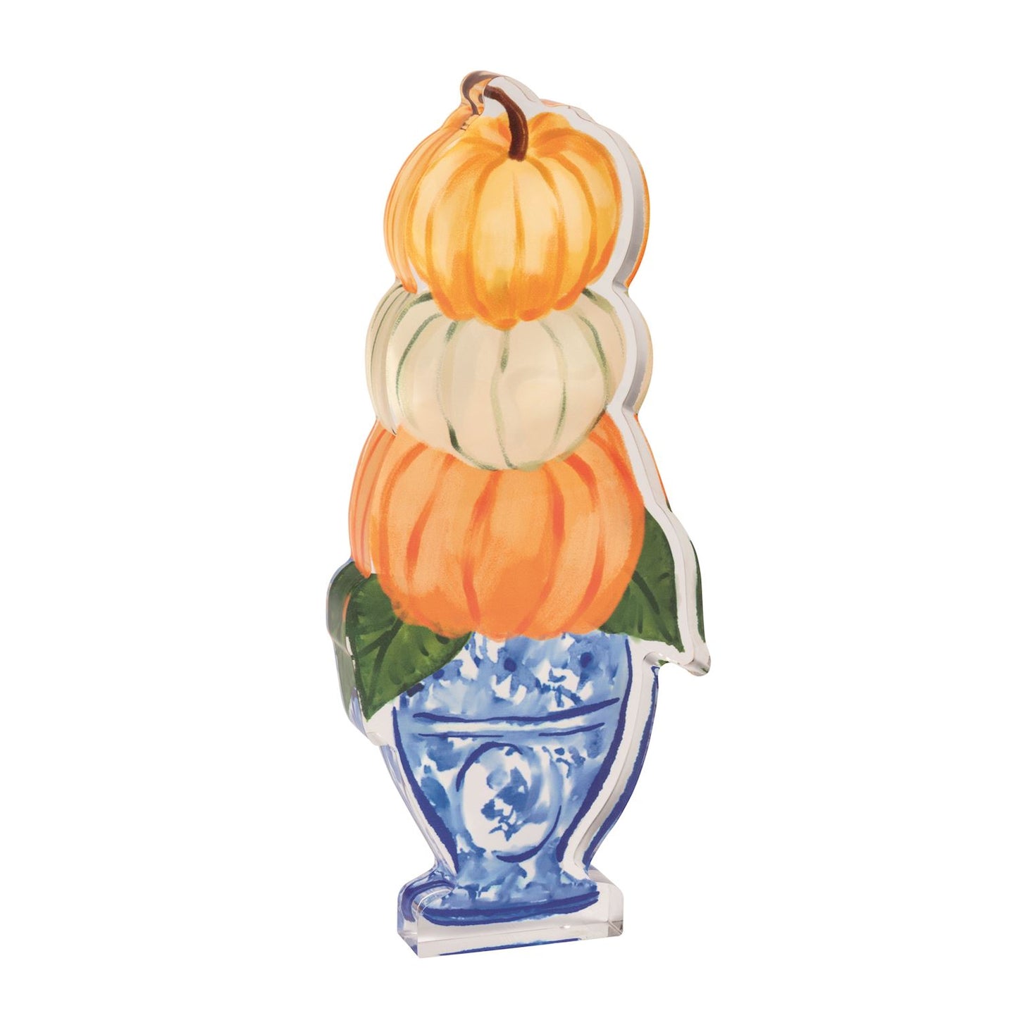 Triple Pumpkin Topiary Acrylic Sitter