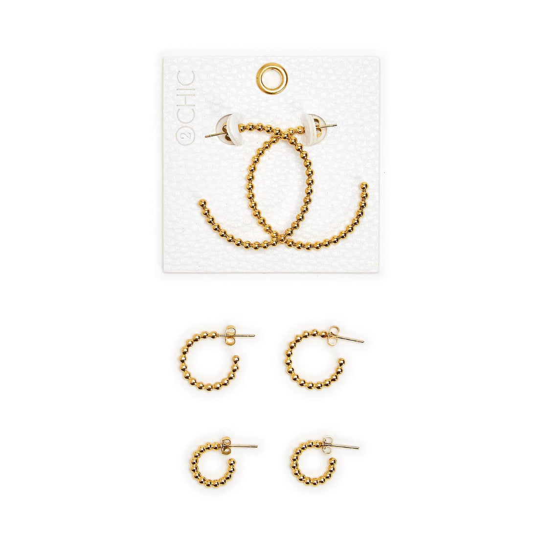 Gold Ball Chain Hoop Earrings