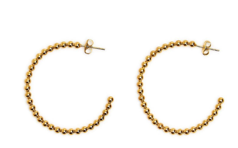 Gold Ball Chain Hoop Earrings