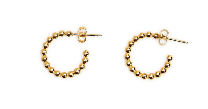 Gold Ball Chain Hoop Earrings