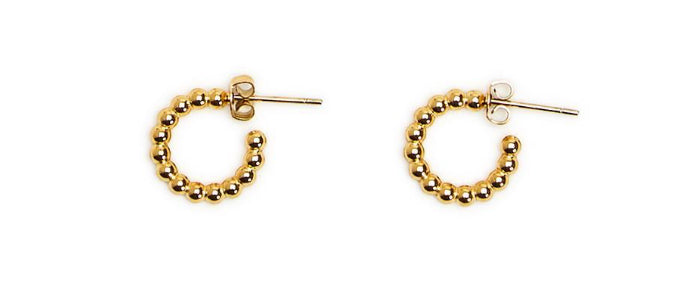 Gold Ball Chain Hoop Earrings