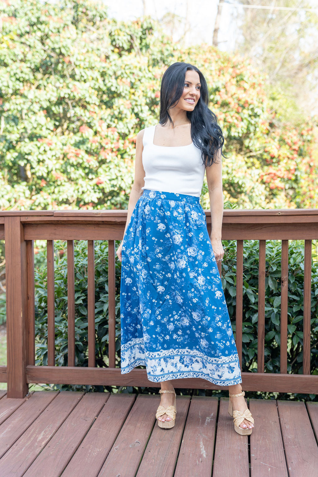 Santorini Stroll Midi Skirt