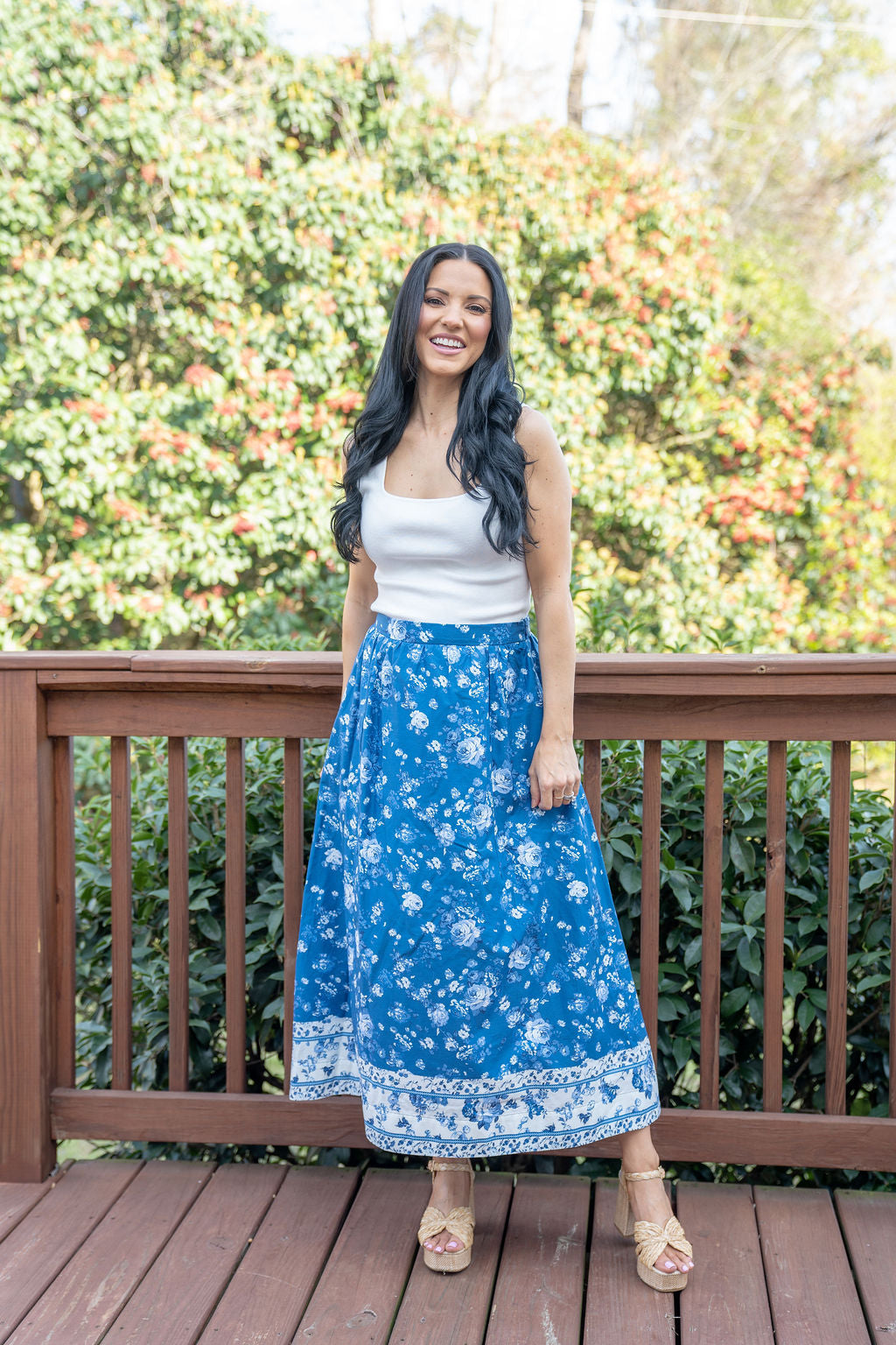 Santorini Stroll Midi Skirt