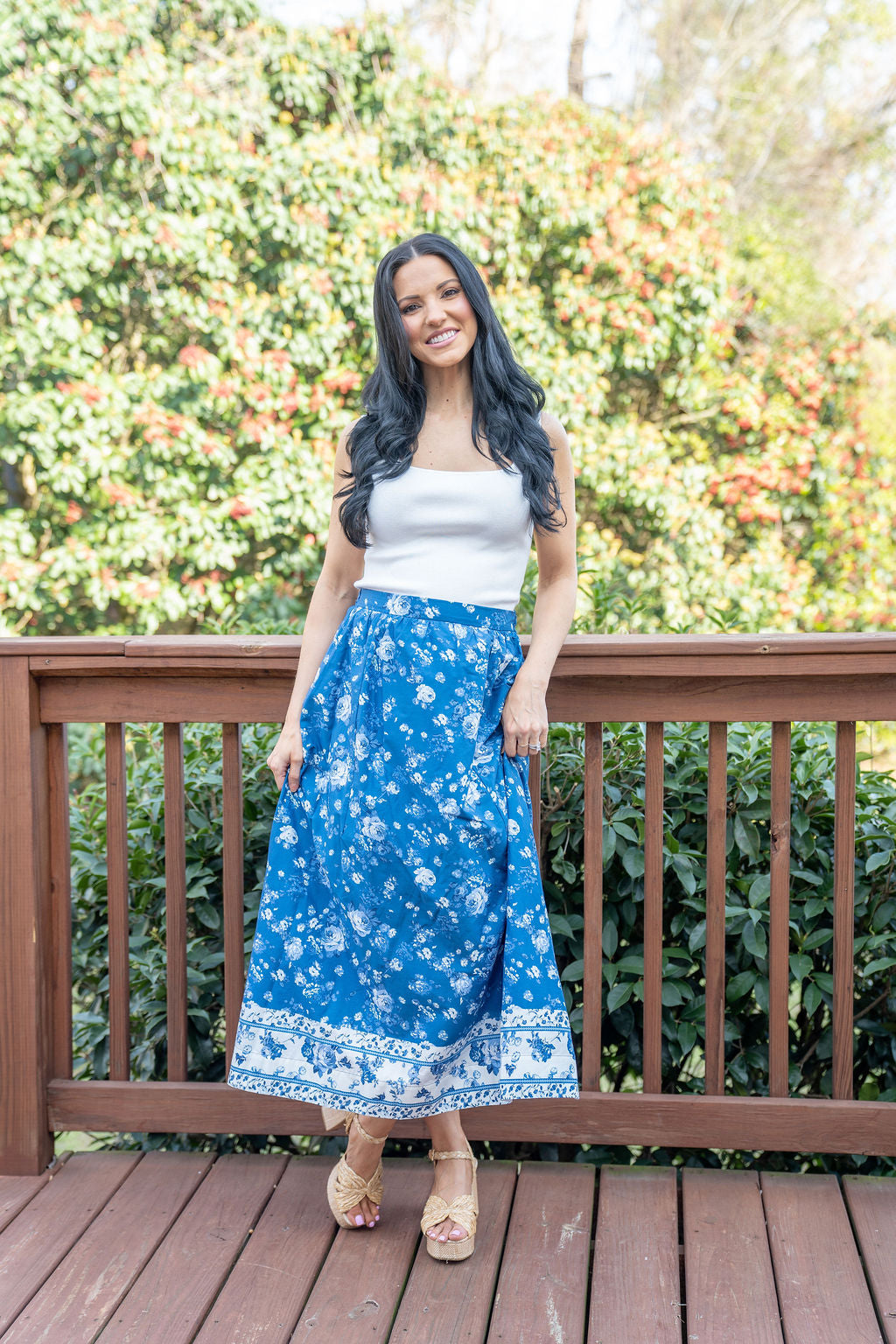 Santorini Stroll Midi Skirt