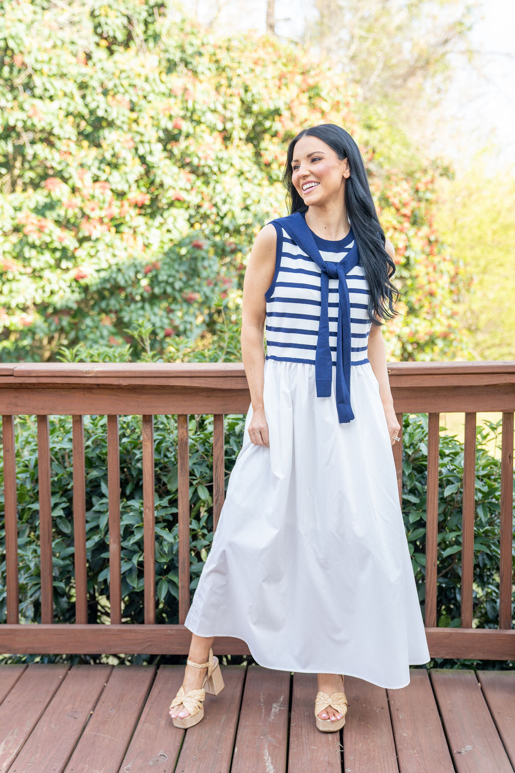 Sail Away Striped Midi Dress