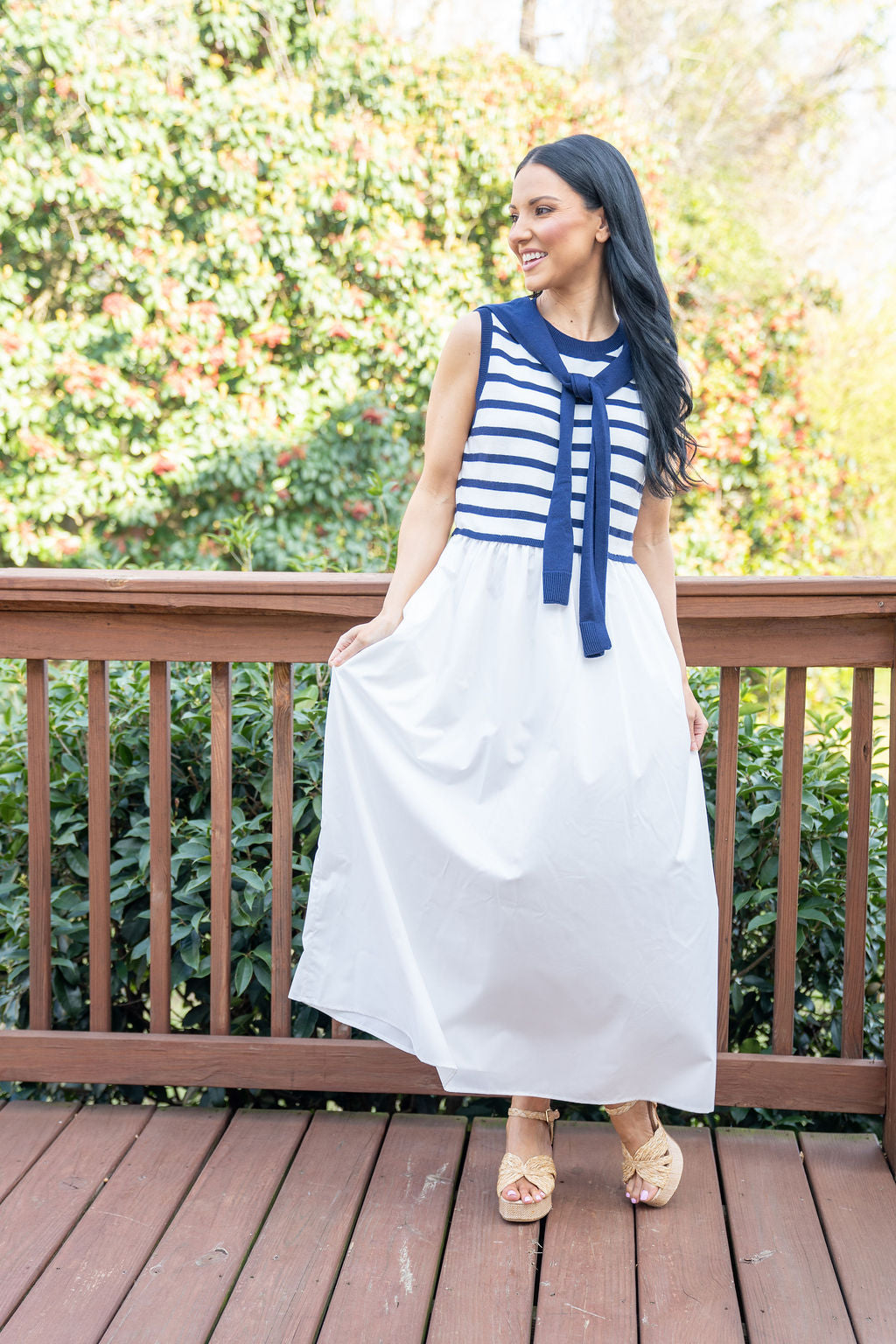 Sail Away Striped Midi Dress