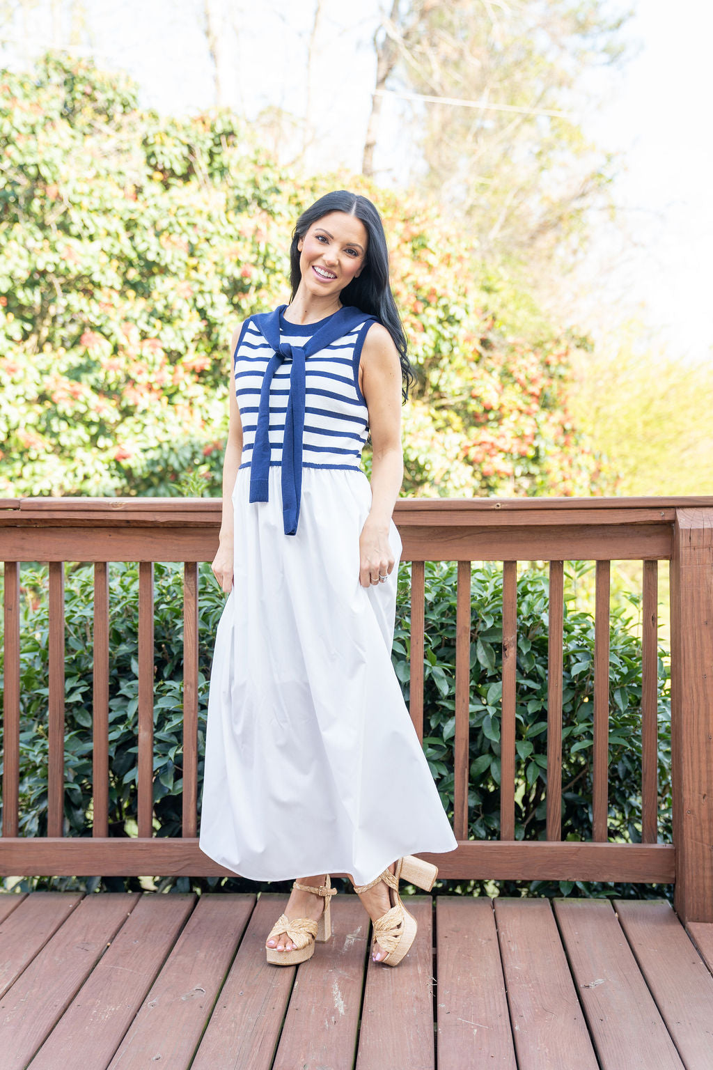 Sail Away Striped Midi Dress