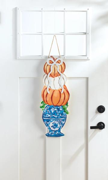 Pumpkin Topiary Door Hanger