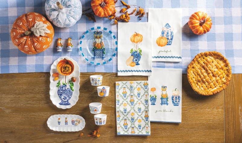 Pumpkin Topiary Scalloped Tray