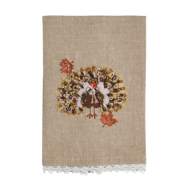 Beaded Turkey Embroidered Towel