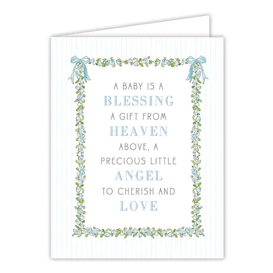 Greeting Card, A baby is a blessing blue