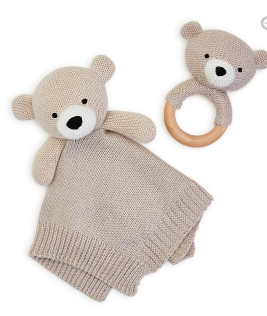 Baby Bear Snuggle and Rattle Set