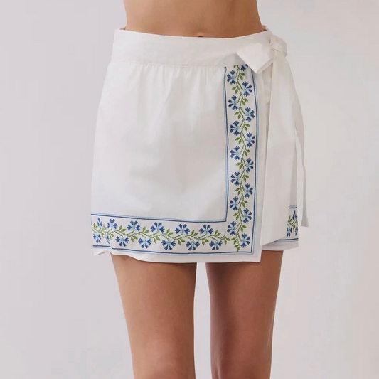 French Countryside Embroidered Skirt