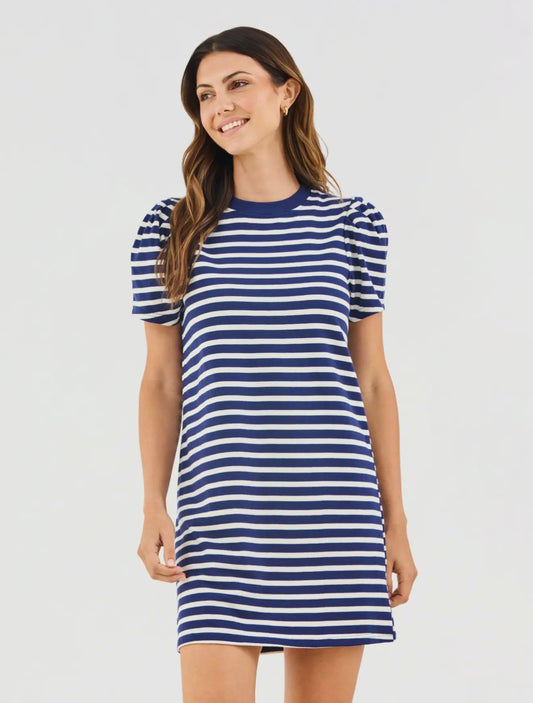 Carolina T-Shirt Dress, Navy/White