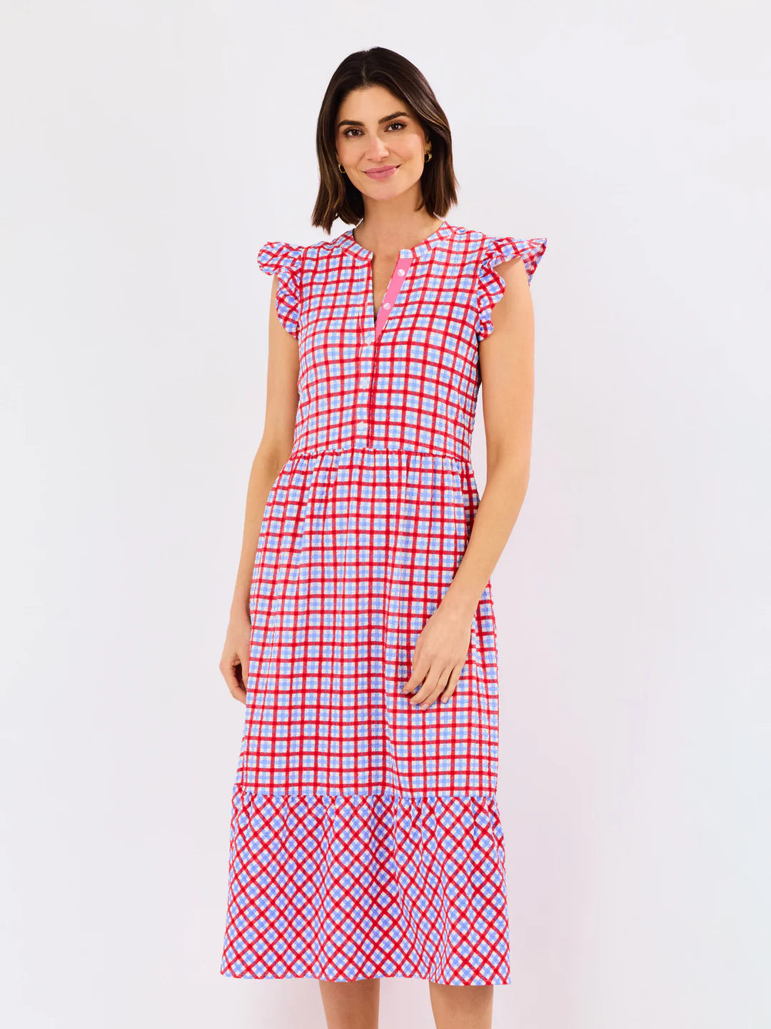 Riley Gingham Midi Dress