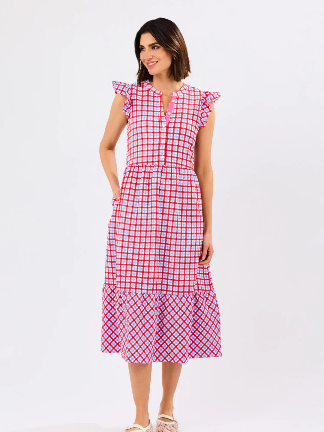 Riley Gingham Midi Dress
