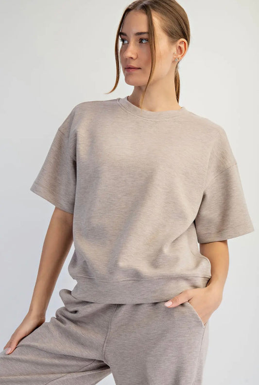 Lena Modal Scuba Top, H Taupe