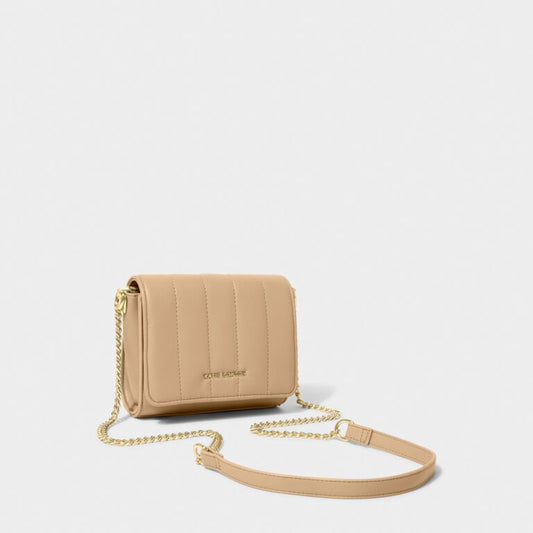 Kendra Quilted Mini Crossbody, Soft Tan