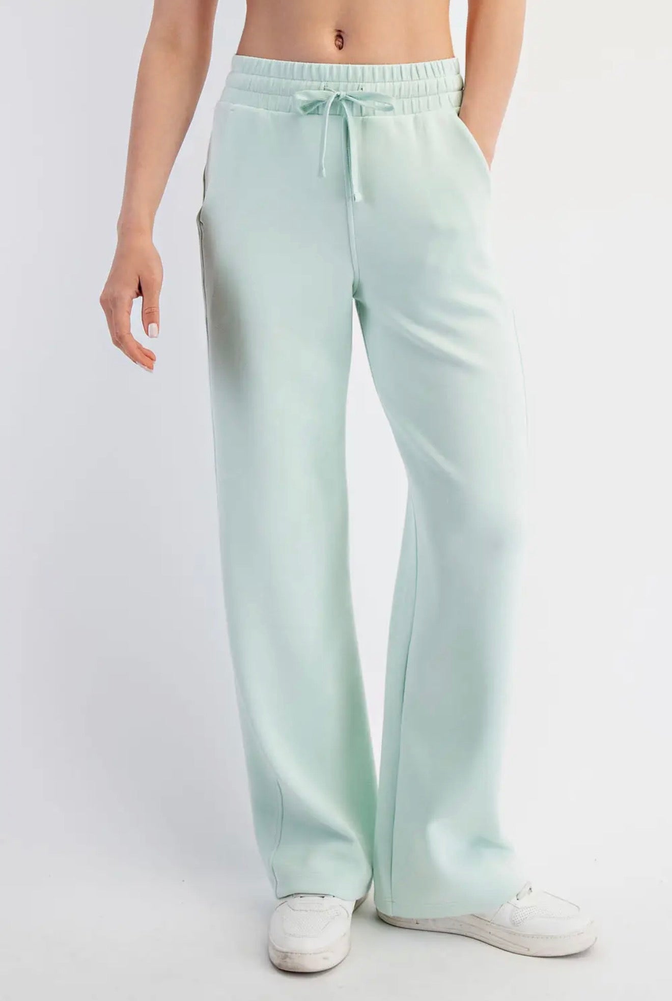 Lakelyn Modal Scuba Straight Leg Pants, Soft Mint