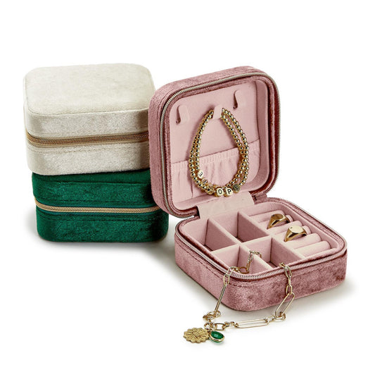 Velvet Jewelry Box, Pink