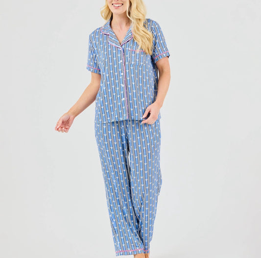 Mary Square Charlotte Pajama Pants Set Queen’s Keep Blue (XS - XL)
