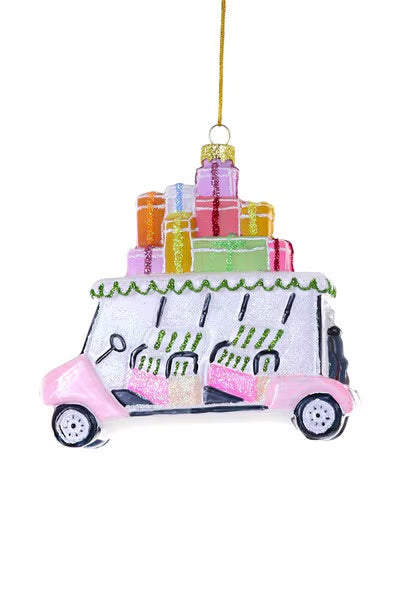 Pink Golf Cart Ornament