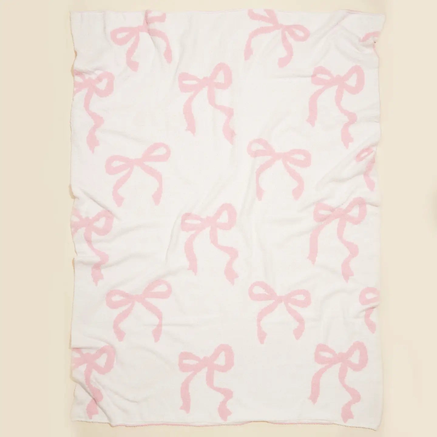 Bow Blanket, Pink/White