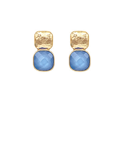 Dutch Square Earrings, Cobalt Blue