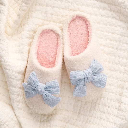 Betty Bow Slippers, Blue