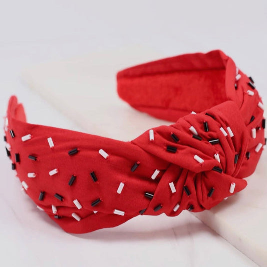Red and Black Sprinkles Headband