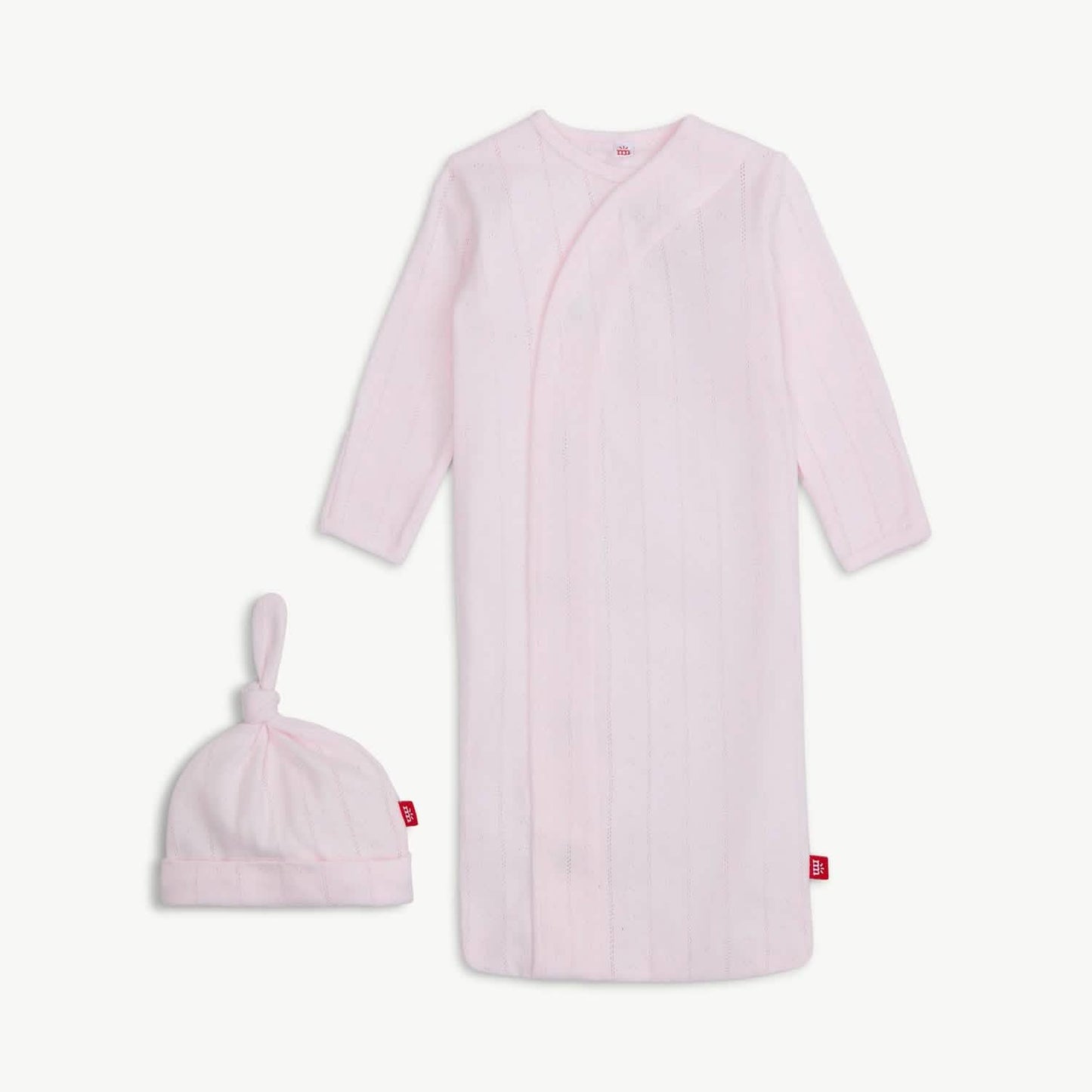 Magnetic Me Love Lines Pointelle Gown and Hat, Pink
