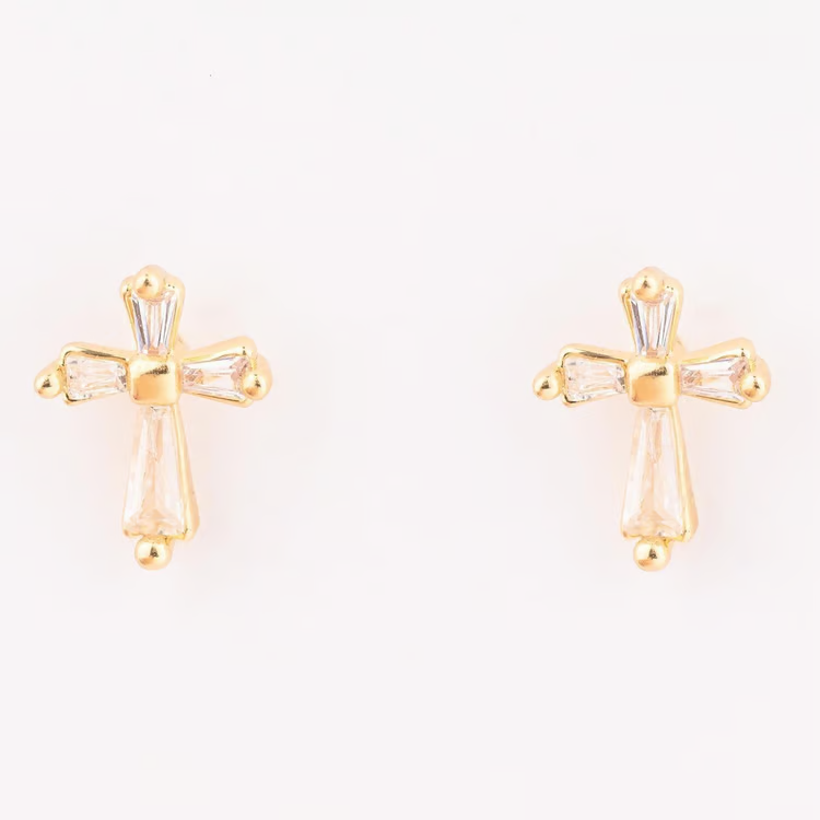 Greta Luxe Cross Stud Earrings