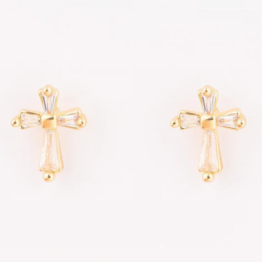 Greta Luxe Cross Stud Earrings