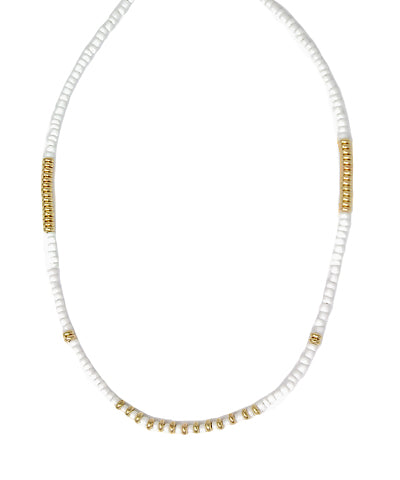 Seed Bead Necklace, White