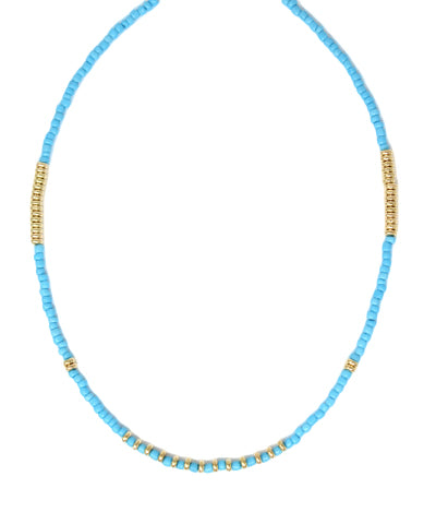 Seed Bead Necklace, Aqua